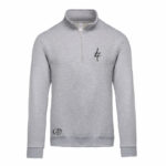 K478 - Sweat-shirt col zippé brodé