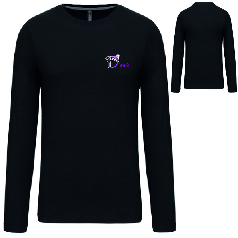 DIAMS-K359-Sous-Pull.jpg K359/NS346 DIAM'S - Sous-pull coton HOMME / FEMME ou ENFANT - noir – Image 1