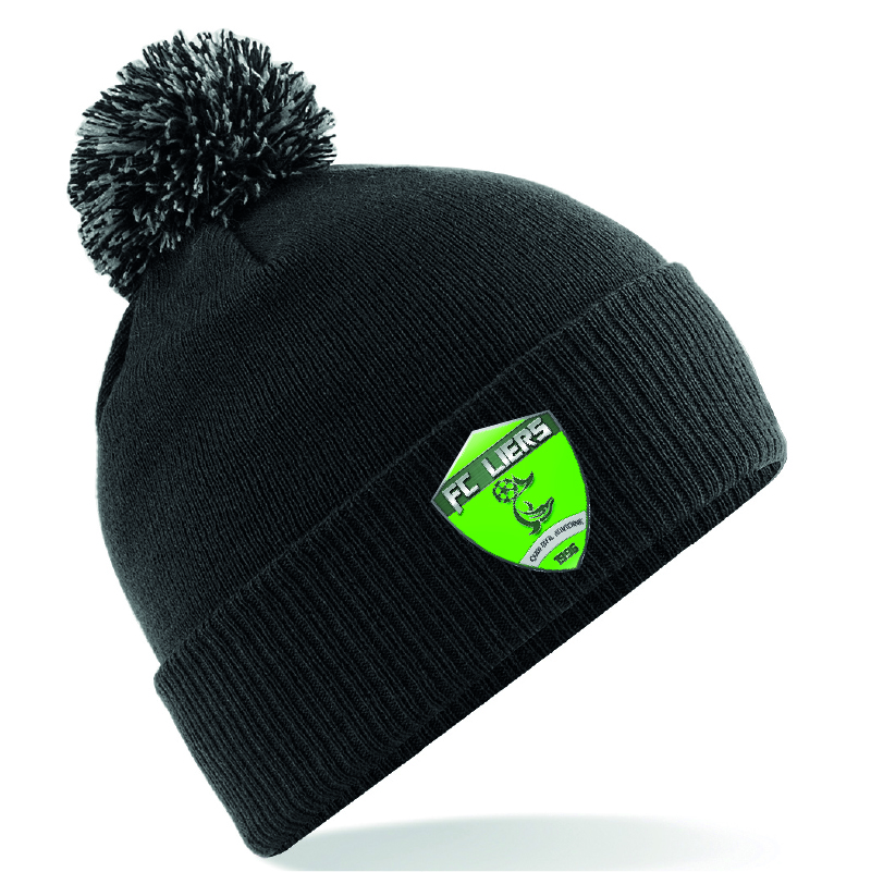 FC-LIERS-BF450-Bonnet-a-pompon-_1.jpg FC LIERS - BF450 - Bonnet à pompon - noir et gris – Image 1
