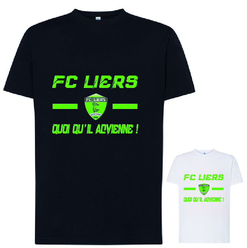 FC-LIERS-K3027-25-26IC-T-shirt-COTON-SUPPORTER_1.jpg FC LIERS - K3027-25-26IC - T- shirt COTON SUPPORTER - Homme / Femme (cintrée) / Enfant - noir ou blanc – Image 1