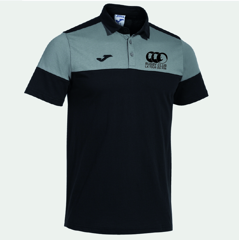 RCVT-RCVT-103297.111-Polo-CREW-V-COTON.jpg RCVT - 103297.111 - Polo CREW V COTON - JOMA - noir et gris – Image 1