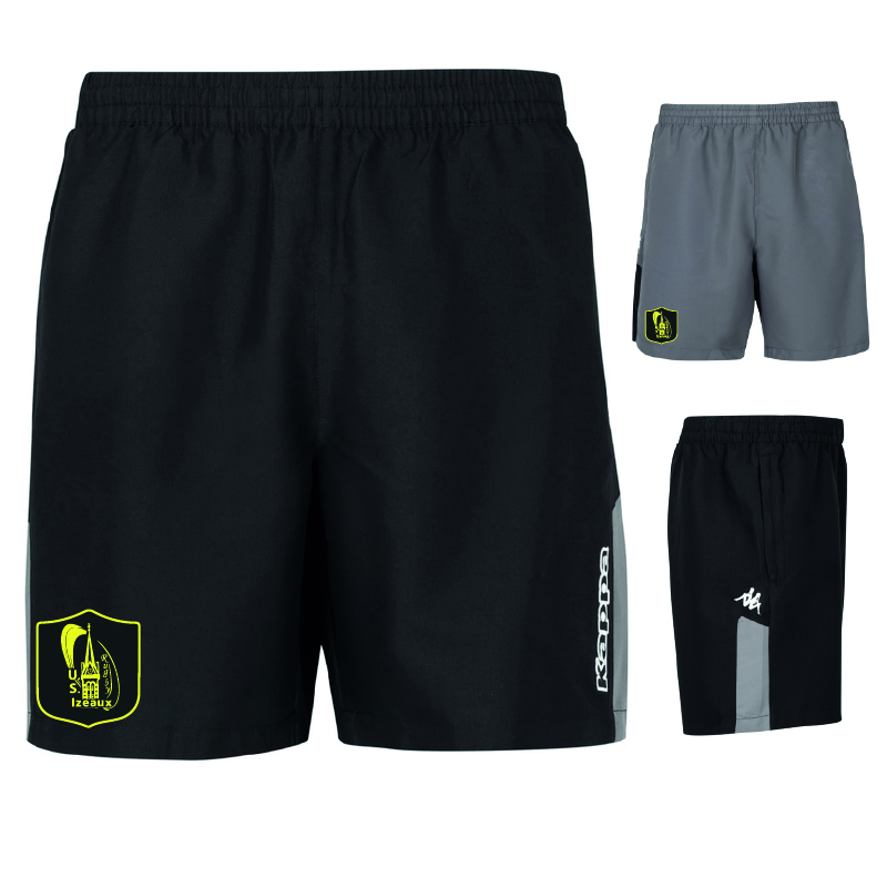 USI-304TS80-Short-sport-PASSO.jpg 304TS80 - Short sport PASSO - Polyester - KAPPA - noir ou gris – Image 1