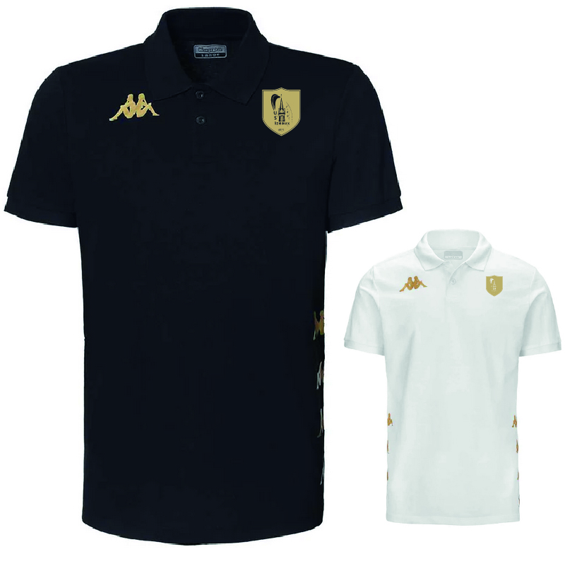 USI-351G56W-Polo-GASTIO.jpg 351G56W - Polo GASTIO - Coton - KAPPA - noir ou blanc – Image 1