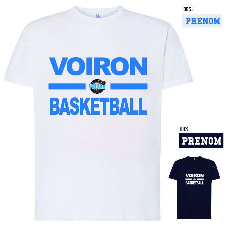 ALV BASKET - TSRA150 - t-shirt SUPPORTER-min ALV - TSRA150 - T-shirt SUPPORTER - marine ou blanc – Image 1