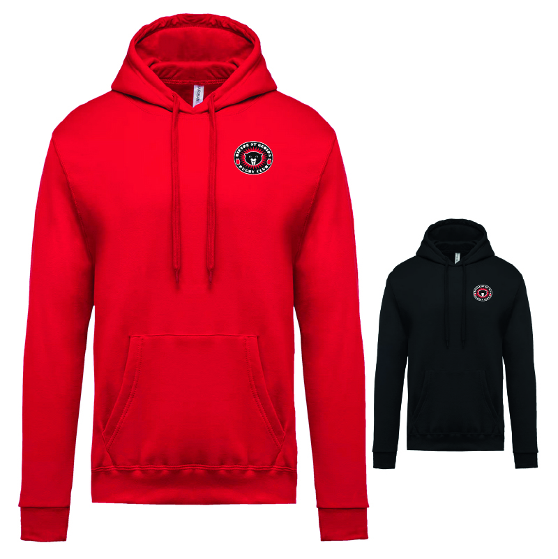 BIEVRE RUGBY - K476 - sweat capuche molleton K476 - BIEVRE RUBGY - Sweat capuche - noir ou rouge – Image 1