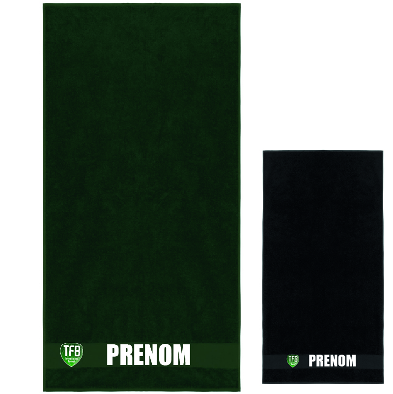 TFB - K113 - serviette de bain-min TFB - K113 - Serviette de bain - noir ou vert – Image 1