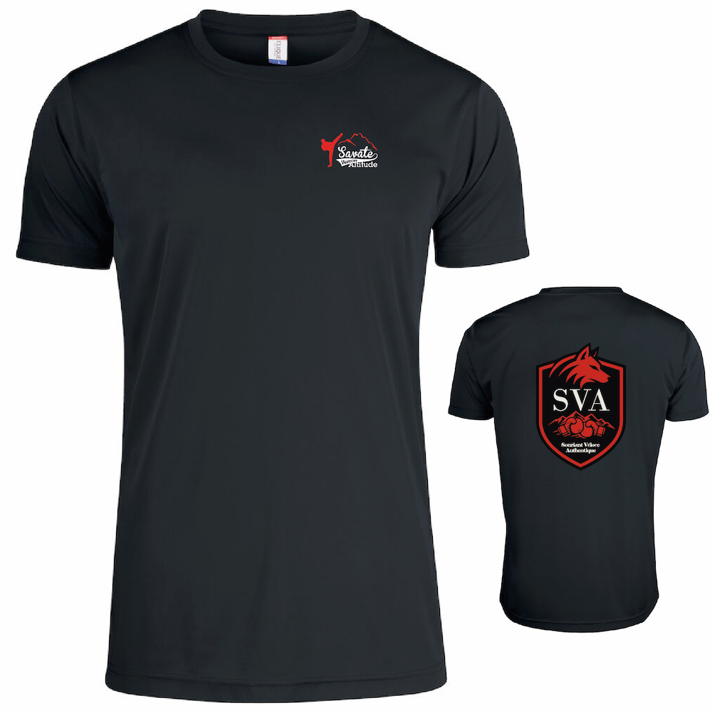 029038/39 – T-Shirt polyester BASIC ACTIVE-T LOGO – noir