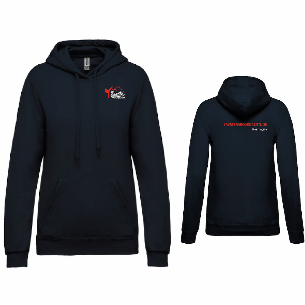 K476/473 – sweat capuche molleton molleton PHRASE – noir