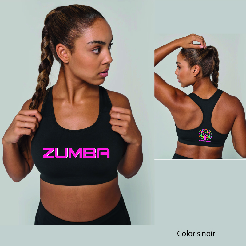O COEUR DES EMOTIONS - PA096 - Brassière SPORT - NOIR O CŒUR DES EMOTIONS - PA096 - Brassière SPORT - noir, blanc – Image 1