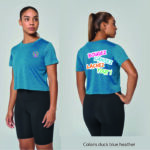 O  CŒUR DES EMOTIONS - PA4022 - CROP TOP TRIBLEND  - noir, blanc, corail, duck blue heather