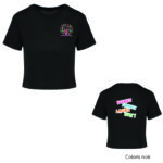 O  CŒUR DES EMOTIONS - PA4022 - CROP TOP TRIBLEND  - noir, blanc, corail, duck blue heather – Image 4