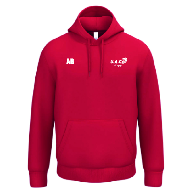 UAC RUGBY - IB402 - Sweat capuche coton UAC RUGBY - IB402 - Sweat capuche coton - rouge – Image 1