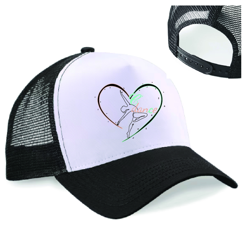 C’DANCE – B640 – Casquette américaine blanche et noire