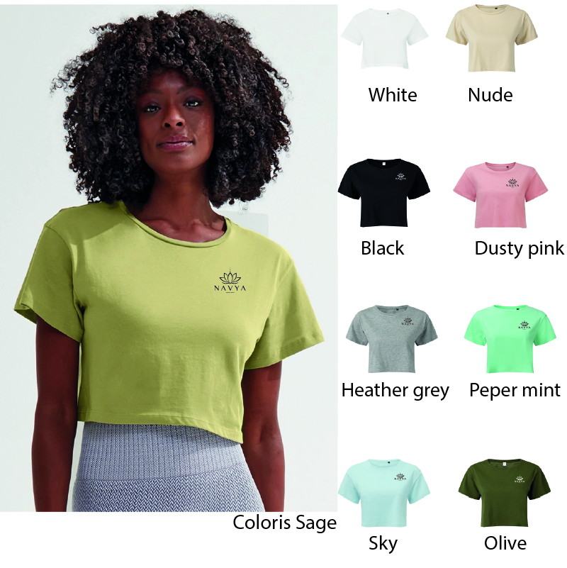 NAVYA - TR019 - Top court - TRIDI NAVYA -TR019 - Top court - noir, blanc, olive, charcoal, heather grey, sage, chocolate, stone, teal, mulberry purple – Image 1