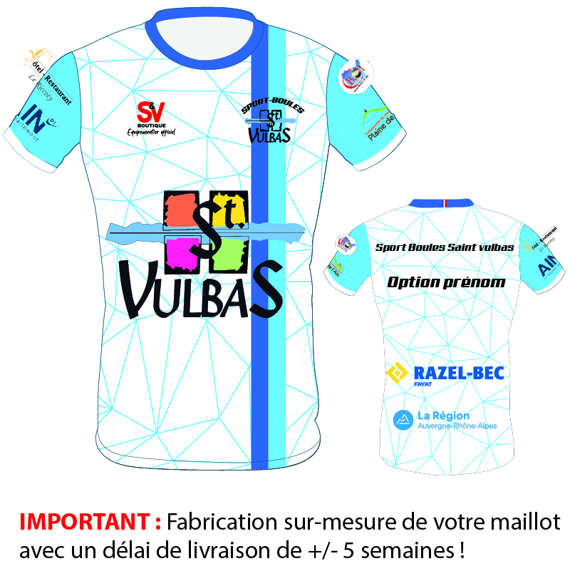 BOULE ST VULBAS - BOULES ST VULBASRUN-X - Maillot sublimé réplica BOULES ST VULBAS - Maillot sublimé réplica OFFICIEL – Image 1