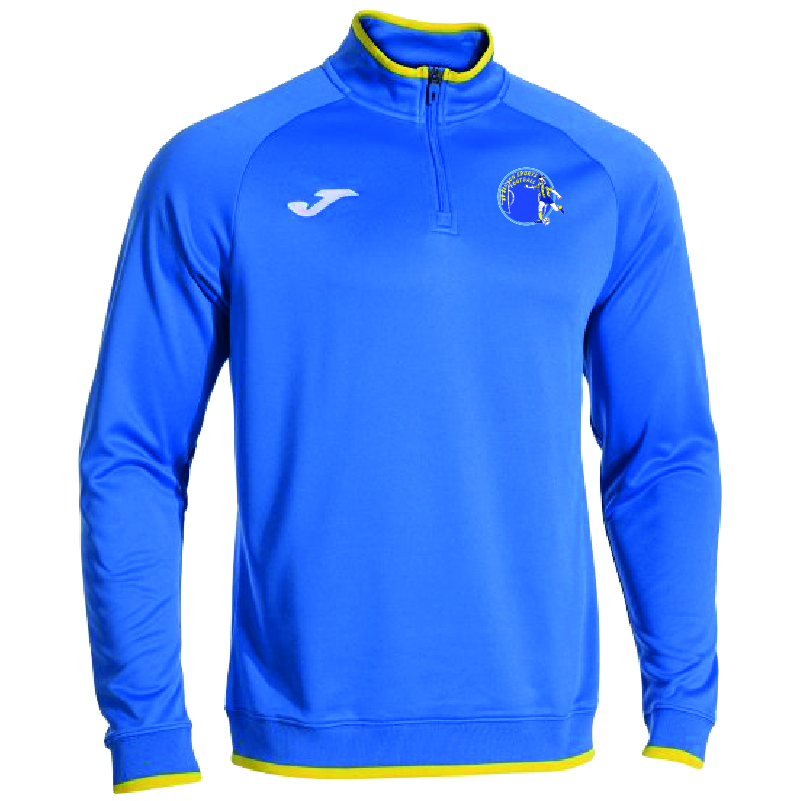 ST SIM FOOT - 104369 - Sweat 1-4 zip COMBI PREMIUM ST SIMEON FOOTBALL - 104369 - Sweat 1/4zip COMBI PREMIUM - bleu royal/jaune – Image 1